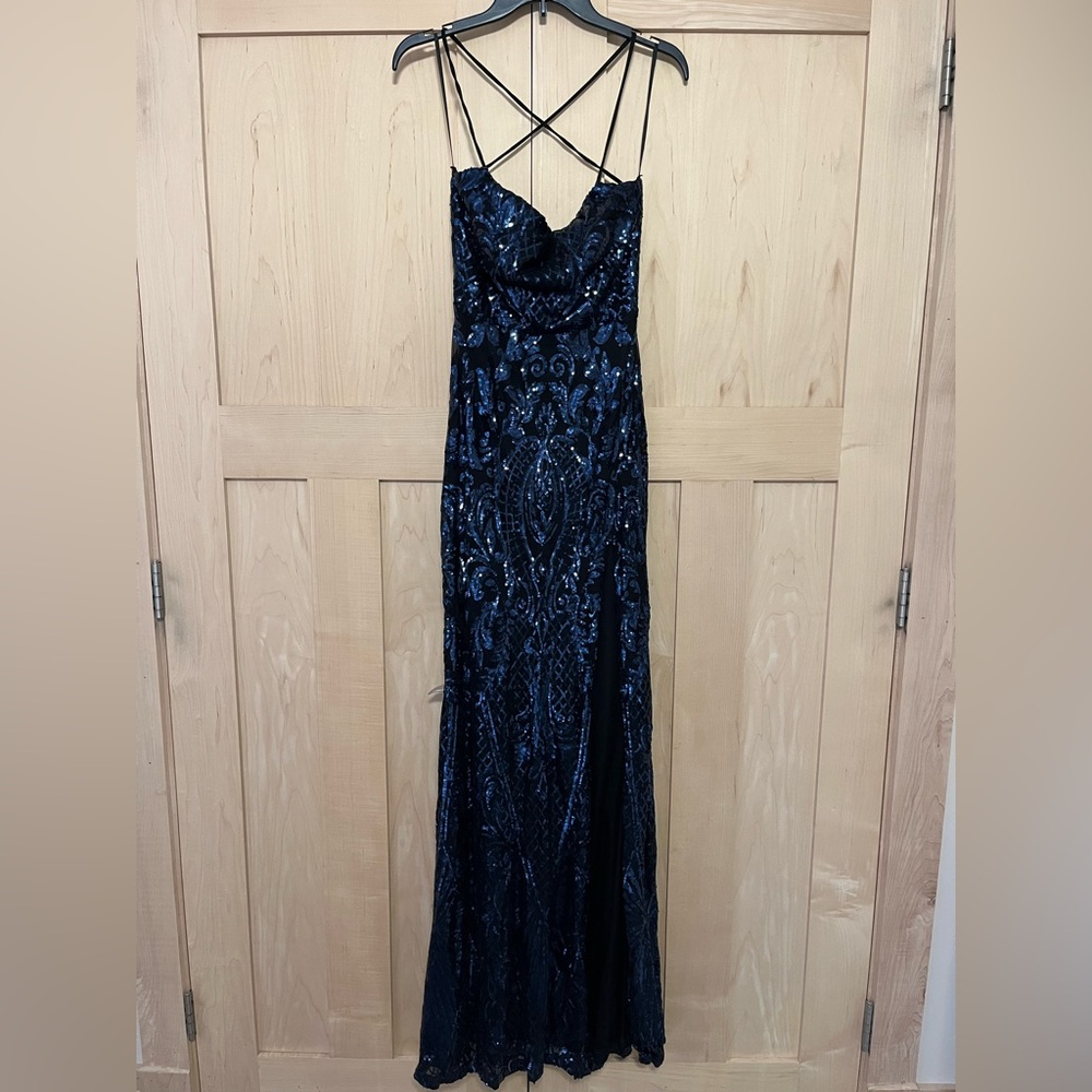 Windsor Blue Sparkle Prom Dress